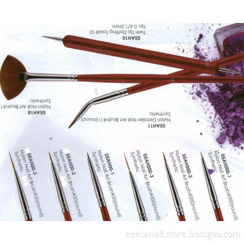 Eeesa Metal Handle Nylon Hair Beauty Nail Art Tool Pure Kolinsky Sable Hair Nail Art Brush Painting
